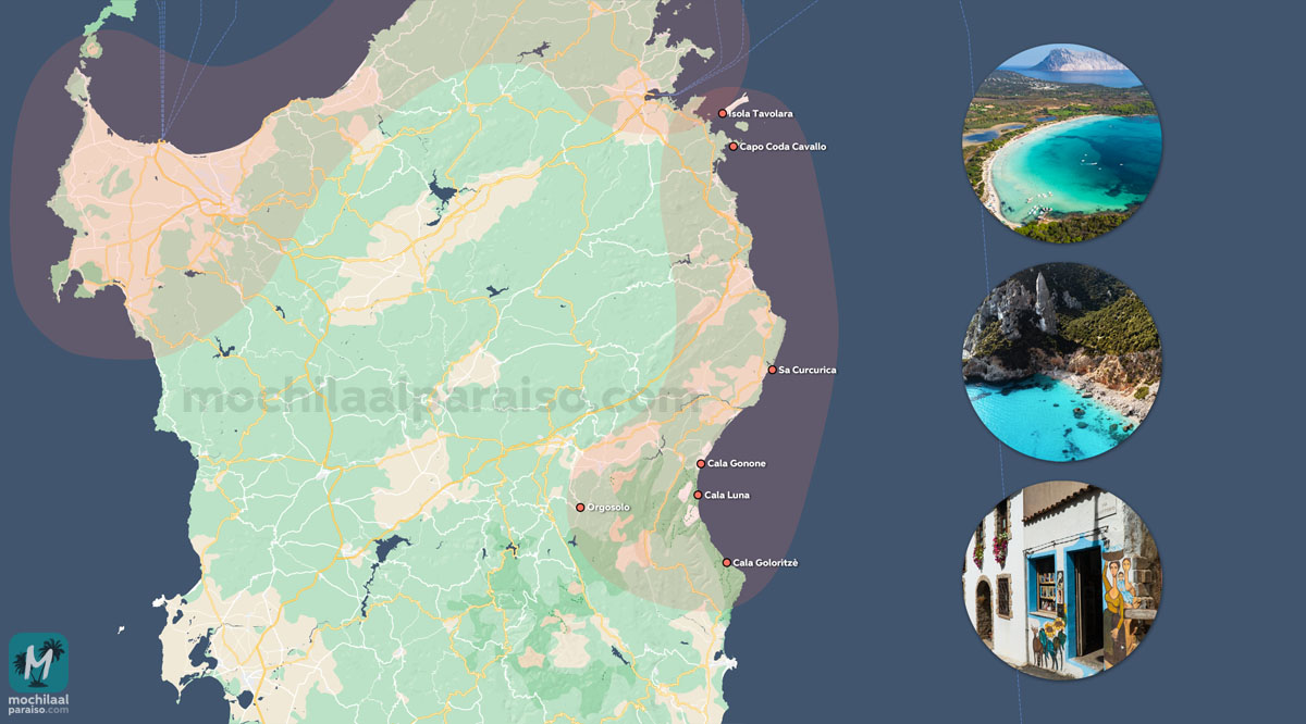 Itinerario por la costa este de Cerdeña
