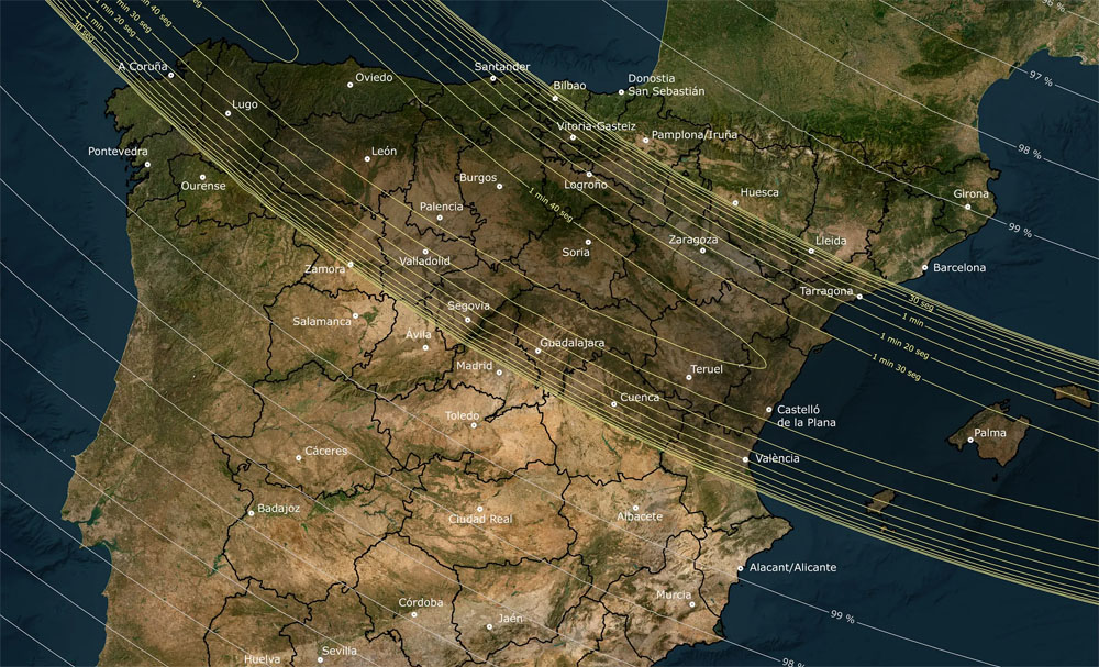 Dónde ver el eclipse en España